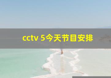 cctv 5今天节目安排